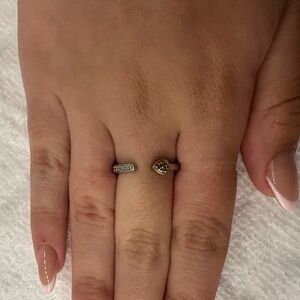 Yellow heart ring STERLING SILVER